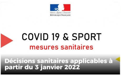 Déclinaison des mesures sanitaires pour le sport du 3 au 24 janvier 2022 (version actualisée le 19 janvier 2022)