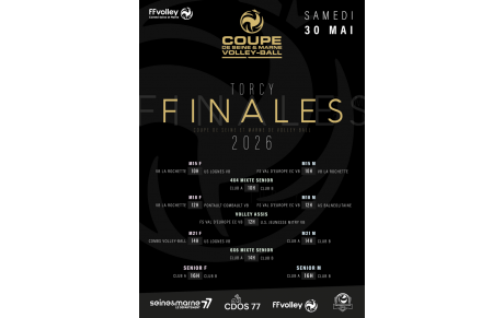 Finale des Coupes de Seine et Marne 2026 - catégories M15 à Séniors